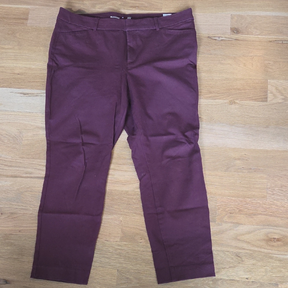 Old Navy Plum High-Rise Pixie Pants